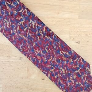 Robert Talbott SEVEN FOLD Red and Blue Patterned Tie